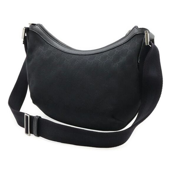 Pre Loved gucci Monogram Canvas Shoulder Bag Women black | black Crossbody Bags - Picture 2 of 8